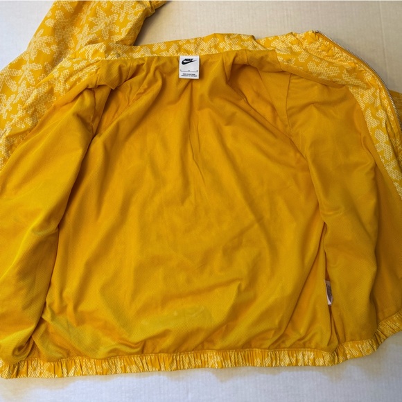 Nike Sports Daisy Woven Yellow Floral Houndstooth windbreaker Jacket Sz-L. DD5 - Picture 11 of 16